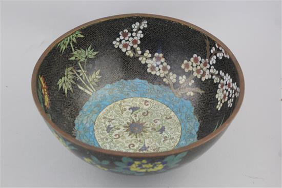 A Chinese cloisonne enamel bowl, late 19th century, 26.5cm